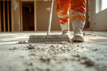 Cleaning up construction debris with focus on effective dust rem
