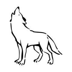 majestic lone wolf drawing