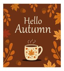 Warm Hello Autumn Card Vector Set - Cozy Fall Designs-06
