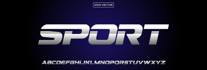 Obraz premium Sport alphabet. Speed sport font, automotive type for modern dynamic logo, headline, auto car branding and merchandise vector template