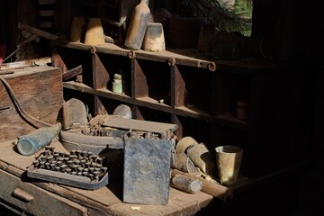 Old office (section house) in the ghost town of Jerome, Arizona.