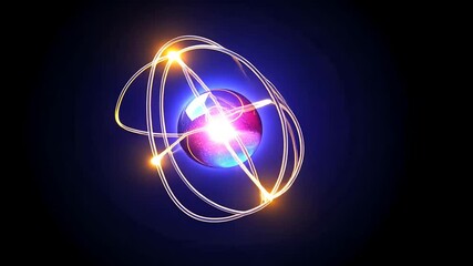 Abstract representation of atomic structure with glow