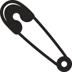 safety pin silhouette vector illustration icon on transparent background
