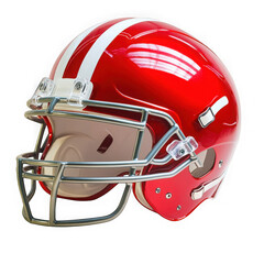 Fototapeta premium Red football helmet isolated on transparent background