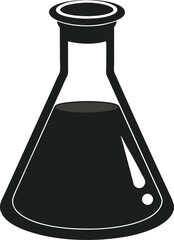 test tube silhouette vector illustration icon on transparent background