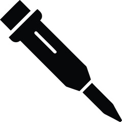 paintbrush silhouette vector illustration icon on transparent background