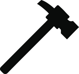 axe and hammer silhouette vector illustration icon on transparent background