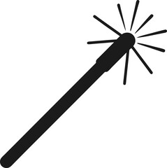 magic wand silhouette vector illustration icon on transparent background