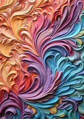 Colorful paper art with flowing organic lines