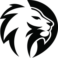 Bold lion head illustration, ideal for sports, fashion, or business branding.