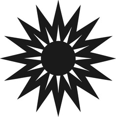 sunflower silhouette vector illustration icon on transparent background