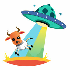 Obraz premium World UFO Day Vector Illustration – Alien Spaceship, Sci-Fi Concept, Flying Saucer Art