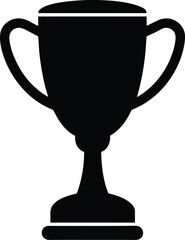 trophy cup silhouette vector illustration on transparent background