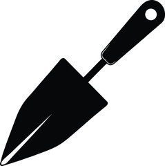 trowel silhouette vector illustration on transparent background