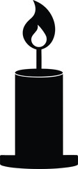 candle silhouette vector illustration on transparent background