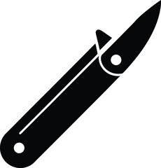 knife silhouette vector illustration on transparent background