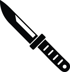 knife silhouette vector illustration on transparent background