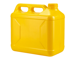 Yellow plastic canister isolated on transparent background
