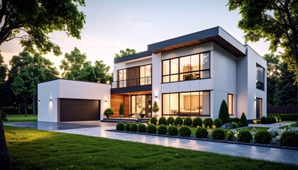Fototapeta premium modern residential house, real estate lifestyle