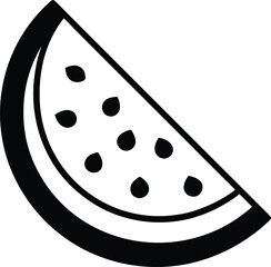 Watermelon silhouette vector illustration on transparent background