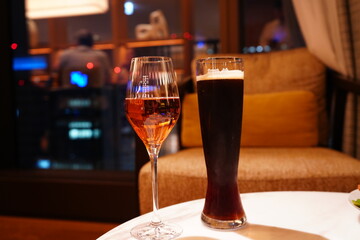 Champagne and Dark Beer at Party - シャンパンと黒ビール