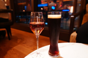 Champagne and Dark Beer at Party - シャンパンと黒ビール