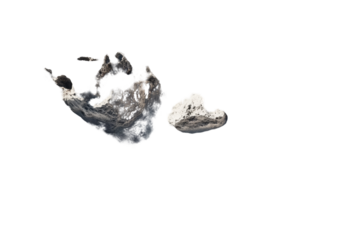 Abstract image of two cloud-like formations