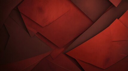 Dark Red Abstract Geometric Background with Layered 3D Paper Texture