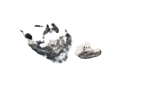 Abstract image of two cloud-like formations