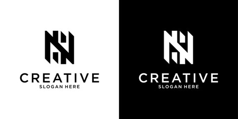 NS or SN initial letter logo design vector template