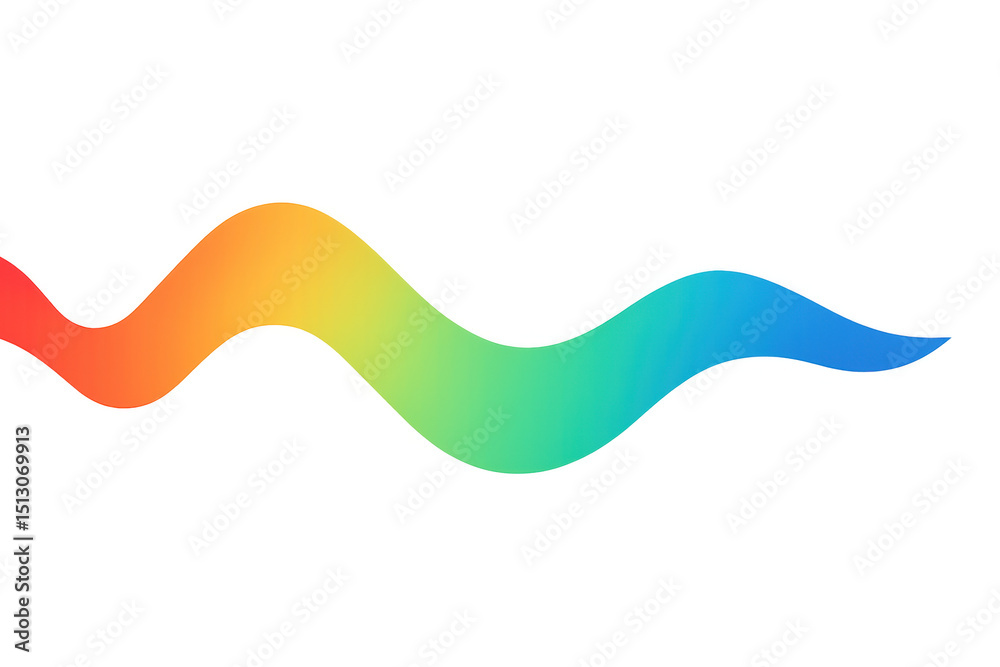 Aufkleber Flowing colorful wave with vibrant gradient merging dynamic curved lines against transparent backdrop, creating abstract design element