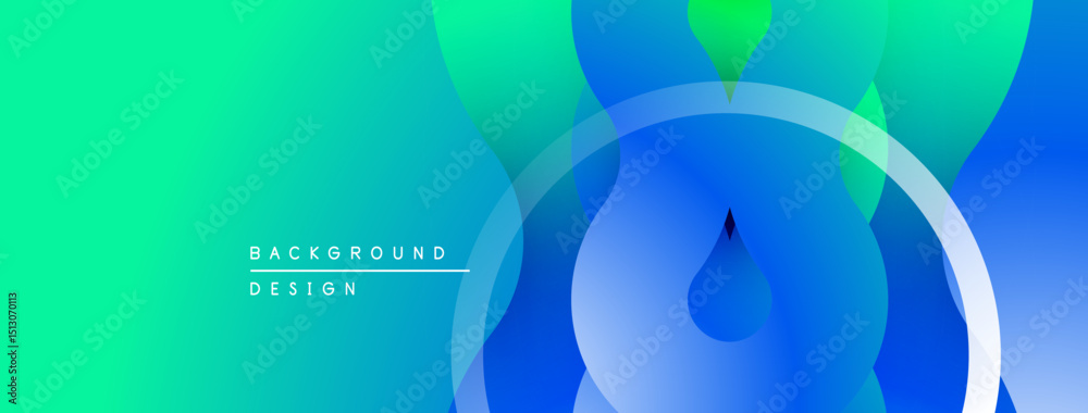 Leinwandbilder Abstract gradient background. Blue, green hues blend smoothly. Circular shapes overlap creating dynamic visual effect. Modern design element.