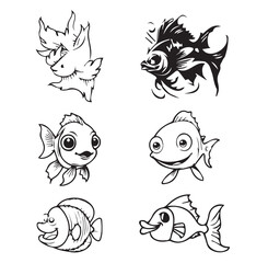fish_outline_group_vector_image_set