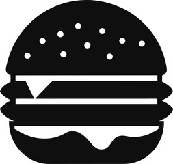 burger Silhouette vector illustration on transparent background