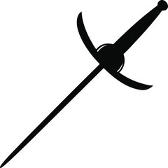 sword Silhouette vector illustration on transparent background