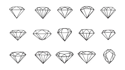 Brilliant Cut Diamond Jewelry Design Icon  