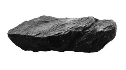 Dark, rough rock against black