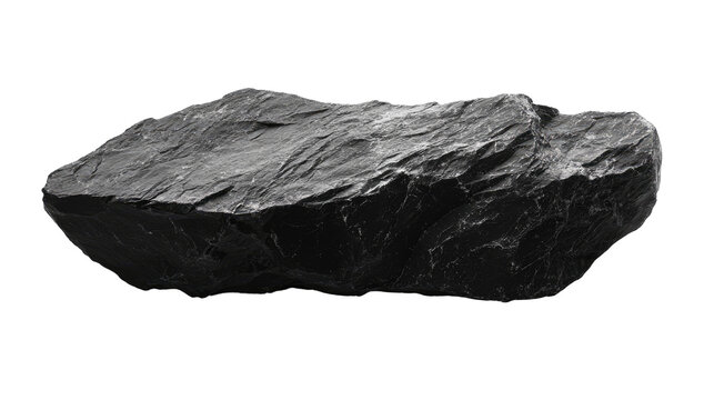 Dark, rough rock against black