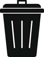 trash can Silhouette vector illustration on transparent background