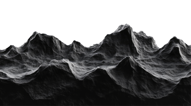 Abstract grayscale mountain range
