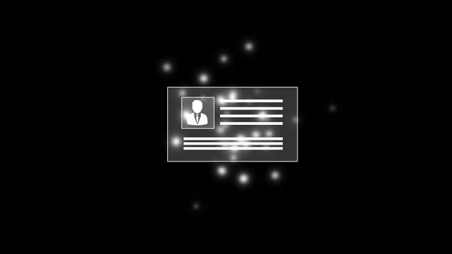 Digital identification or digital ID concept. Accessing databases by digital identity for cyber security. show digital identification card on black screen.