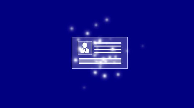 Digital identification or digital ID concept. Accessing databases by digital identity for cyber security. show digital identification card on blue screen.