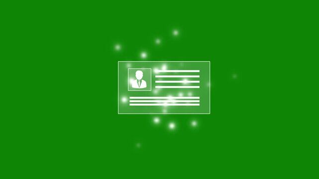Digital identification or digital ID concept. Accessing databases by digital identity for cyber security. show digital identification card on green screen.