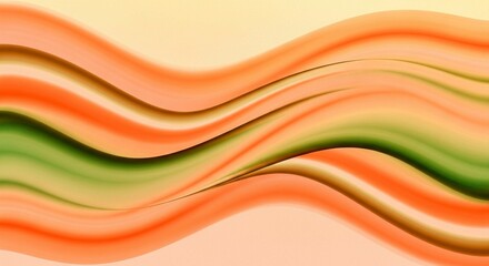 Abstract wavy gradient background featuring a smooth, dynamic flow of orange, peach, and green colors.
