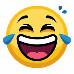 Fototapeta premium A laughing face emoji with tears of joys happiness 