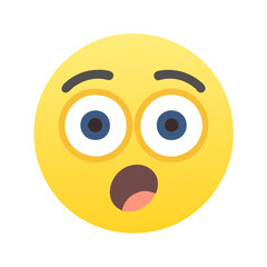 Fototapeta premium A shocked emoji face conveying a surprise message 