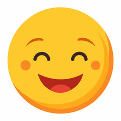 Fototapeta premium A smiling face emoji with closed eyes suggests pure joy and happiness 