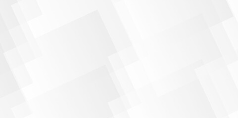 Obraz premium White and gray overlap triangle geometric technology pattern. minimal rectangle randomly arranged white lines transparent web square background layers. overlapping presentation design.