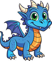 cartoon dragon dinosaur animal vector illustration