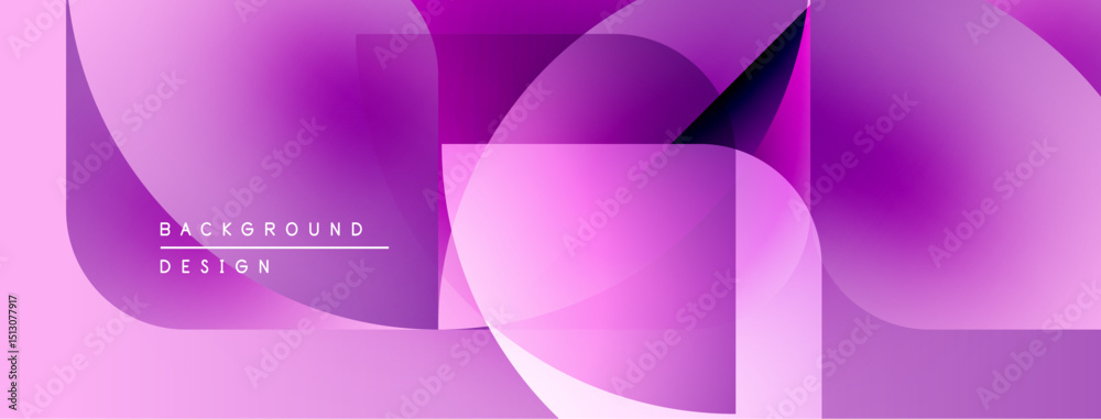 Aufkleber abstract pink purple design. overlapping shapes create modern visual texture. gradient colors offer 